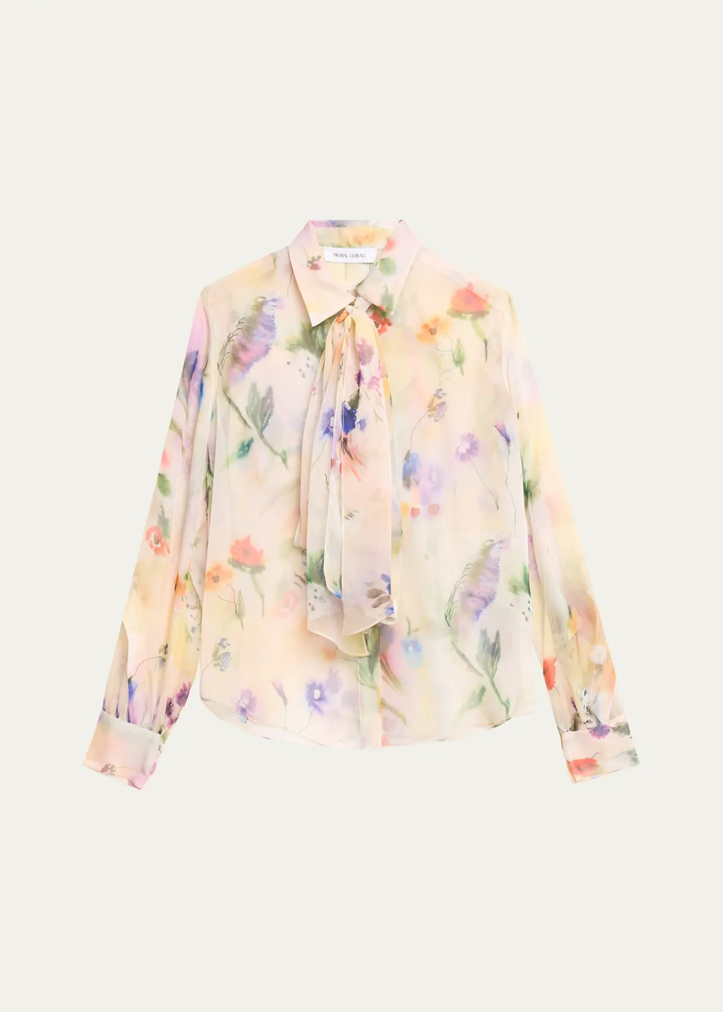 Prabal GurungFloral-Print Handkerchief Hem Skirt
