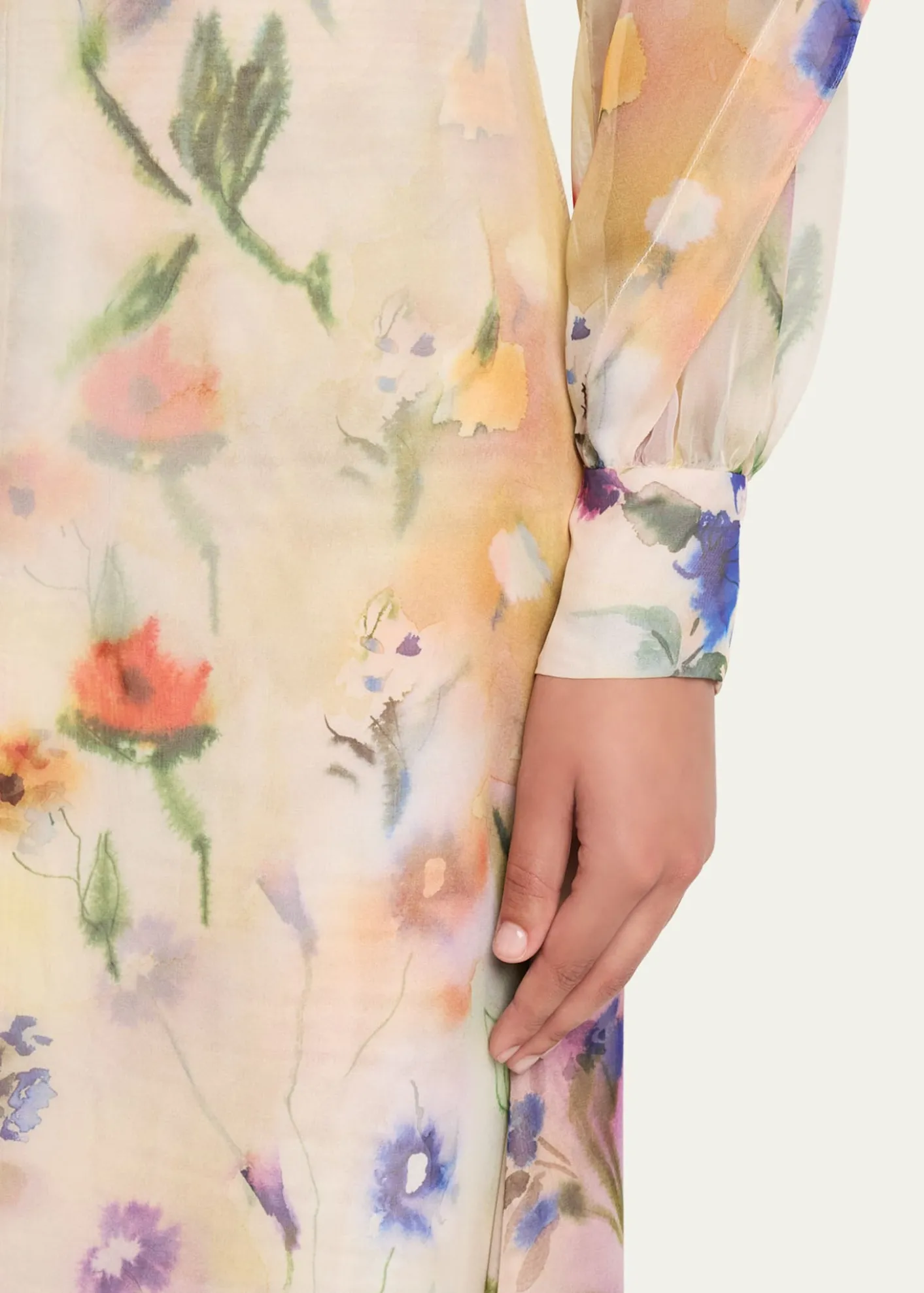 Prabal GurungFloral-Print Handkerchief Hem Skirt