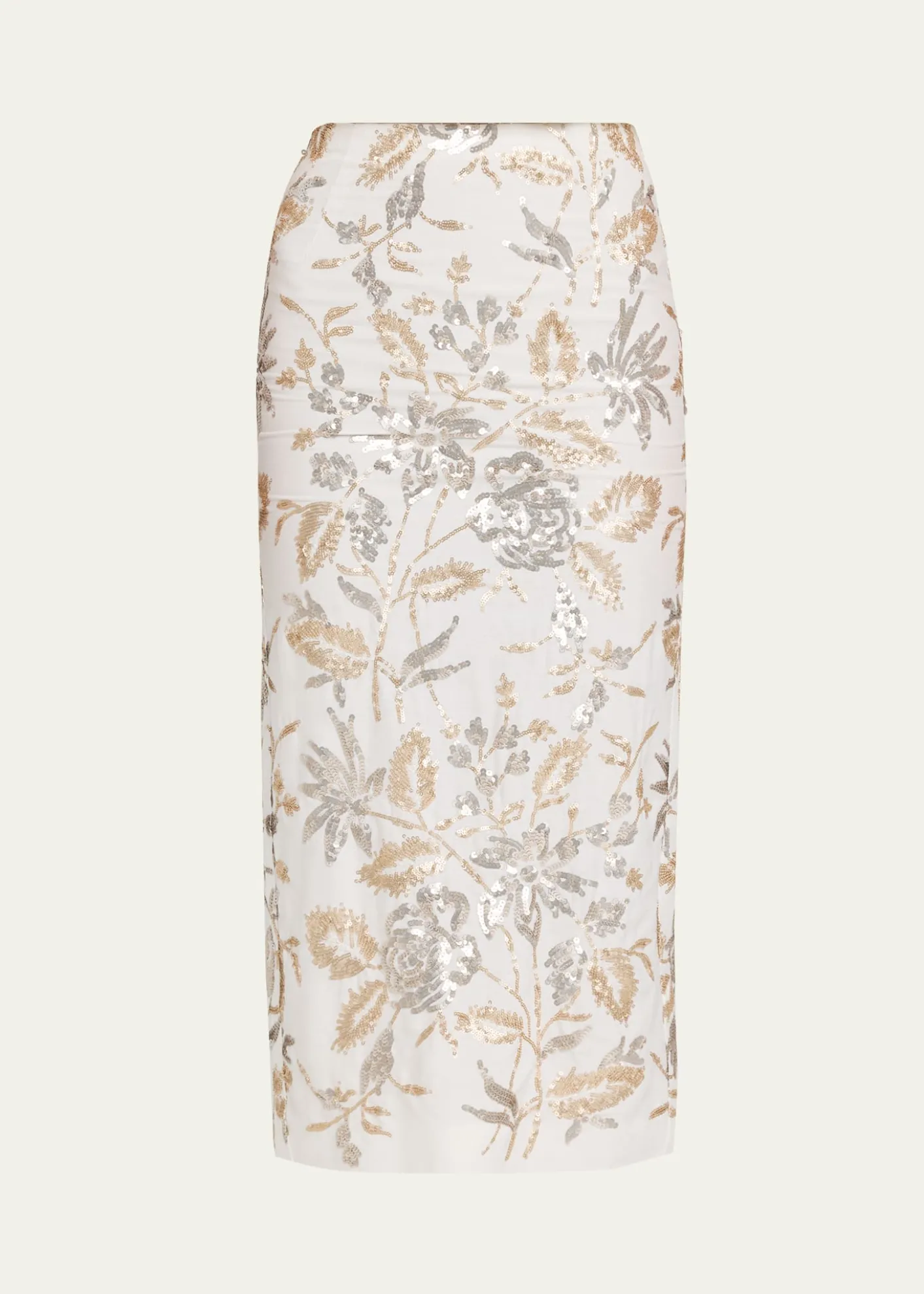 Prabal GurungFloral Sequined Midi Pencil Skirt