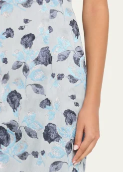 Prabal GurungMetallic Floral Jacquard Sleeveless Midi Dress