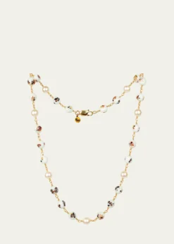 Presley OldhamSpeckle Necklace with Baroque Pearls and Japanese Glass