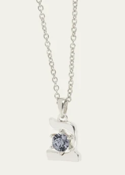 Procaccia Jewelry18K Gold Hebrew BET Gray Spinel Initial Necklace, 18"L