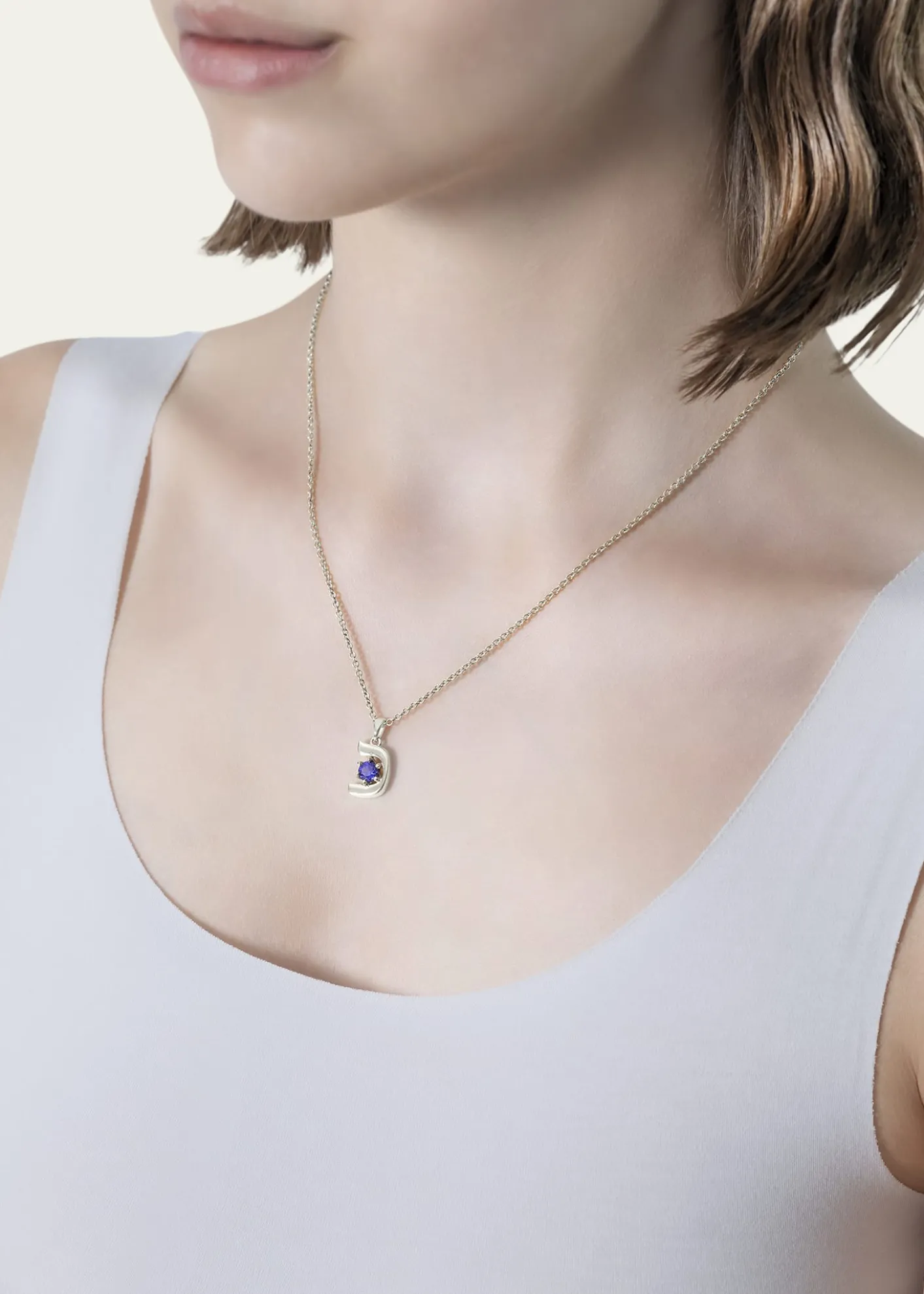 Procaccia Jewelry18K Gold Hebrew KHAF Initial Necklace