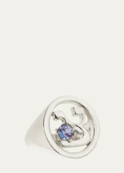 Procaccia Jewelry18K Gold Hebrew ZADI Initial Signet Ring