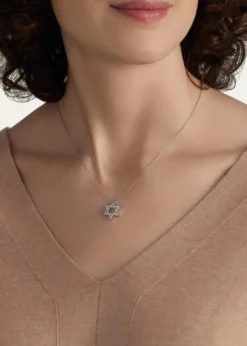 Procaccia Jewelry18K Gold Large Star of David Pave Diamond Necklace