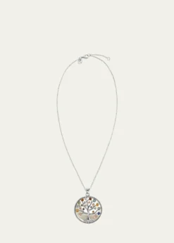Procaccia Jewelry18K White Gold Tree of Life Medallion Necklace