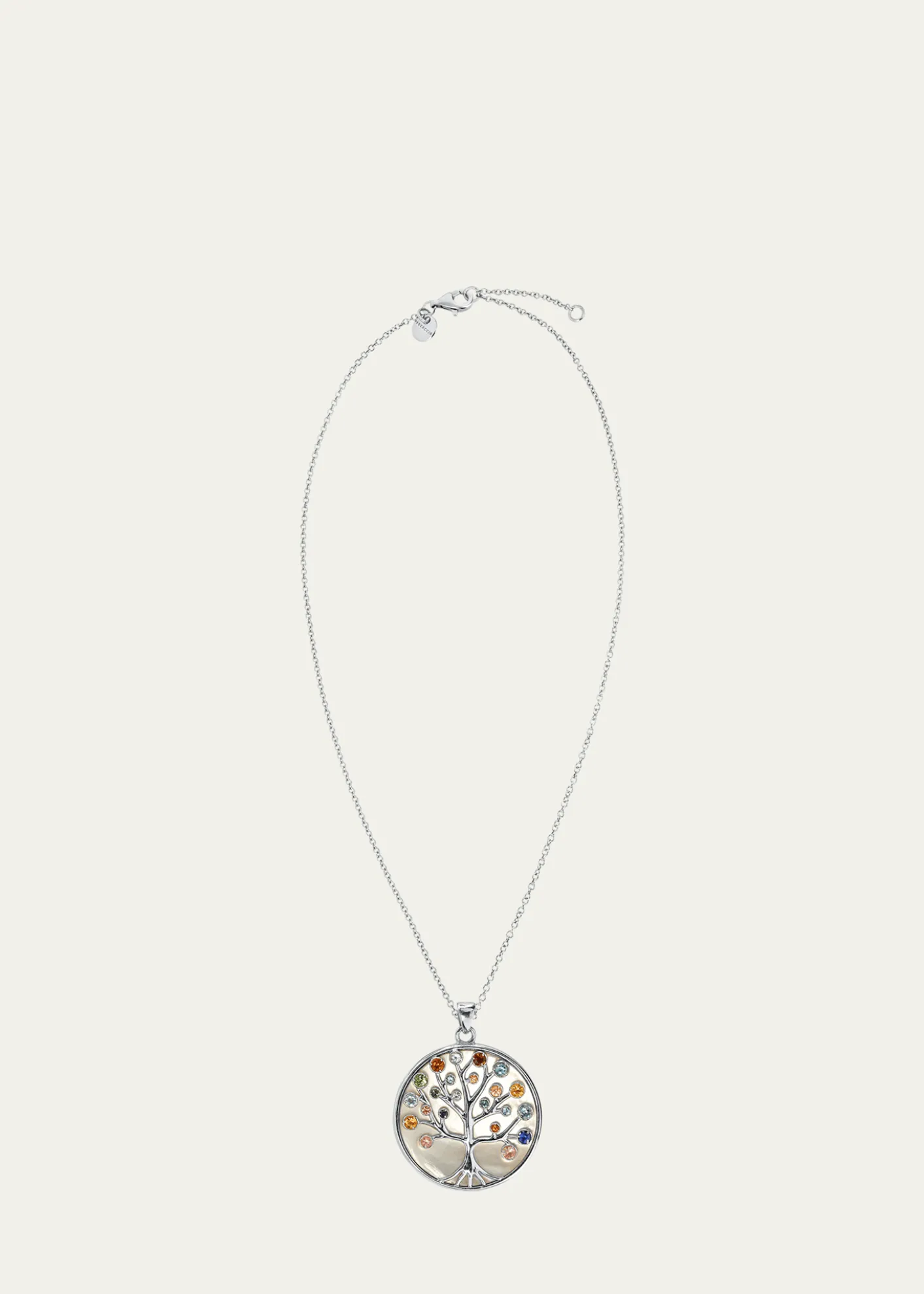 Procaccia Jewelry18K White Gold Tree of Life Medallion Necklace