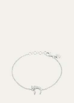 Procaccia Jewelry18K White Gold Diamond Pave Chai Bracelet