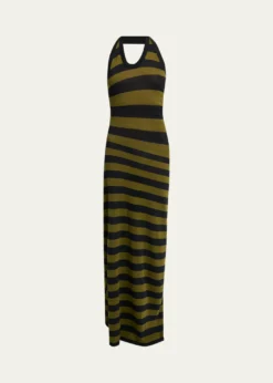 Proenza SchoulerFrann Striped Cotton Long Halter Dress
