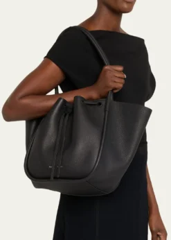Proenza SchoulerLarge Ruched Pebbled Calfskin Tote Bag
