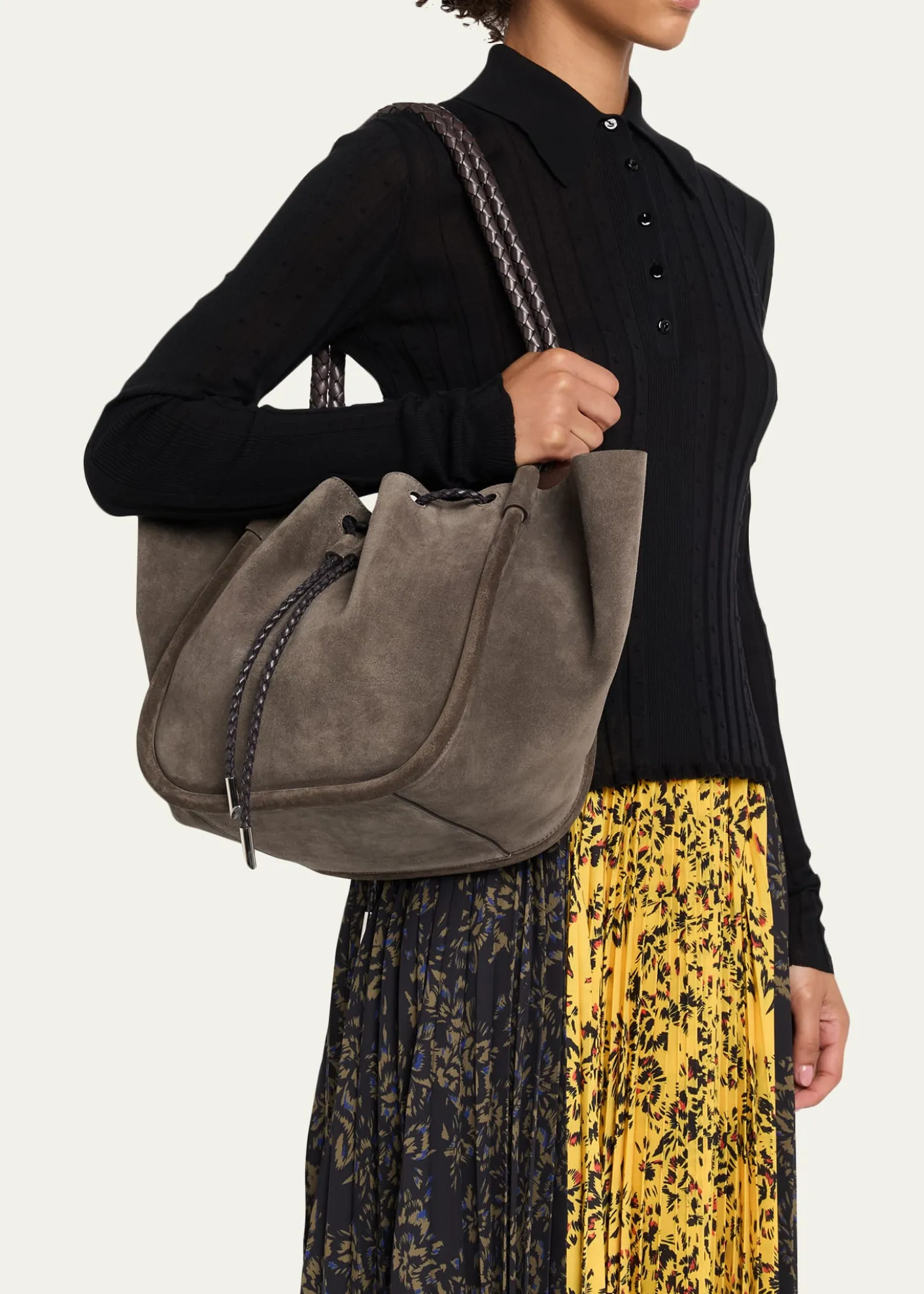 Proenza SchoulerLarge Ruched Suede Tote Bag