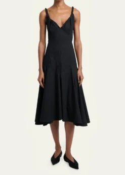 Proenza SchoulerLeo Sleeveless Flared Cotton Midi Dress
