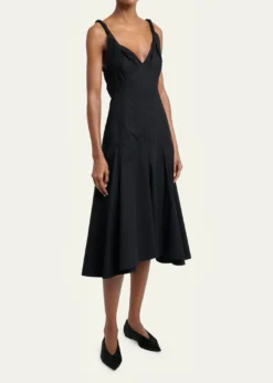 Proenza SchoulerLeo Sleeveless Flared Cotton Midi Dress