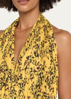 Proenza SchoulerPaulina Pleated Halter Handkerchief Maxi Dress