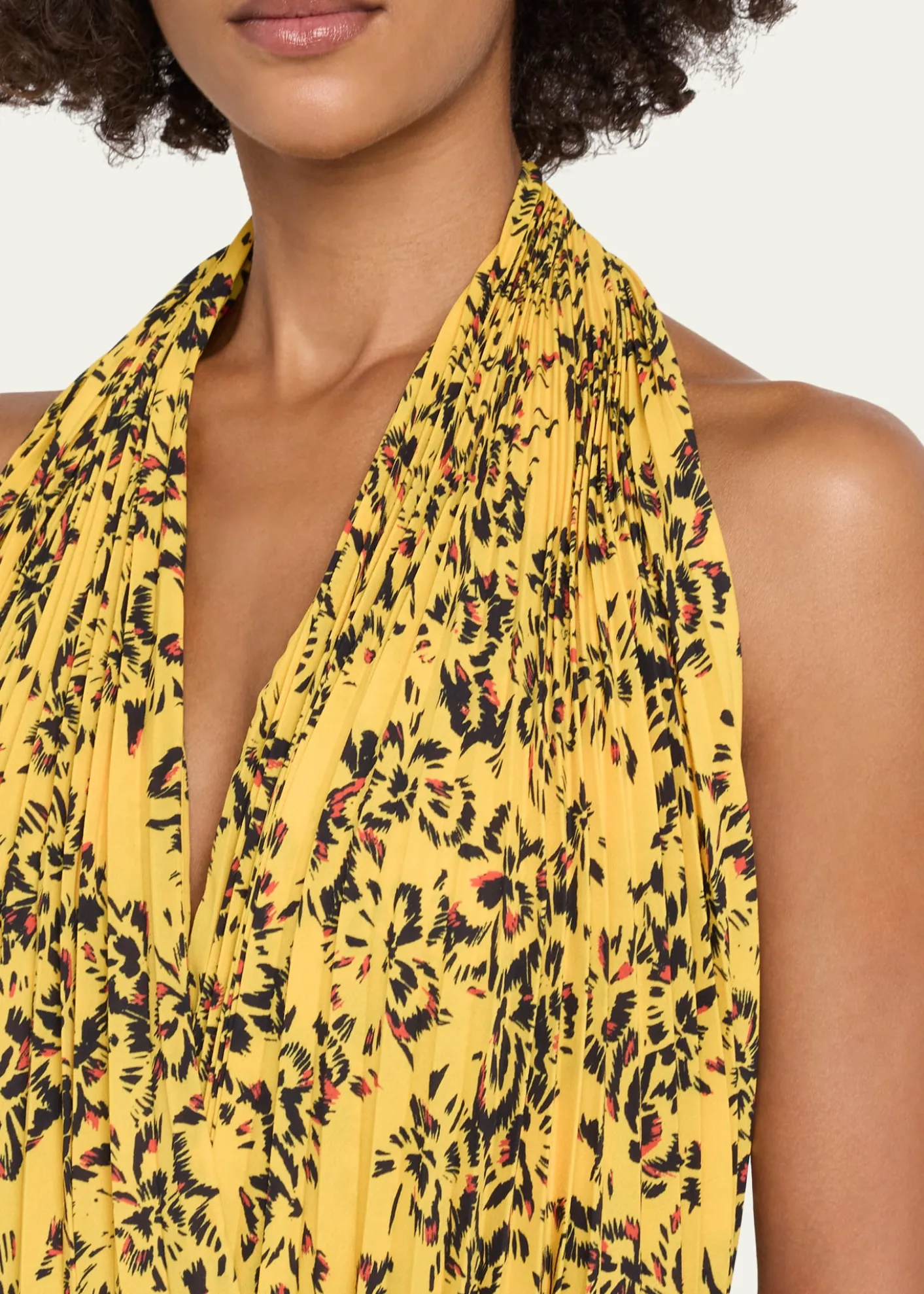 Proenza SchoulerPaulina Pleated Halter Handkerchief Maxi Dress