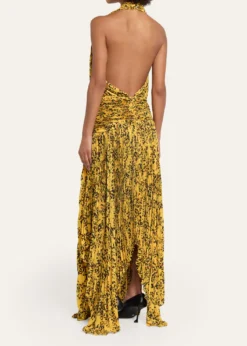 Proenza SchoulerPaulina Pleated Halter Handkerchief Maxi Dress
