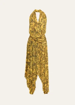 Proenza SchoulerPaulina Pleated Halter Handkerchief Maxi Dress