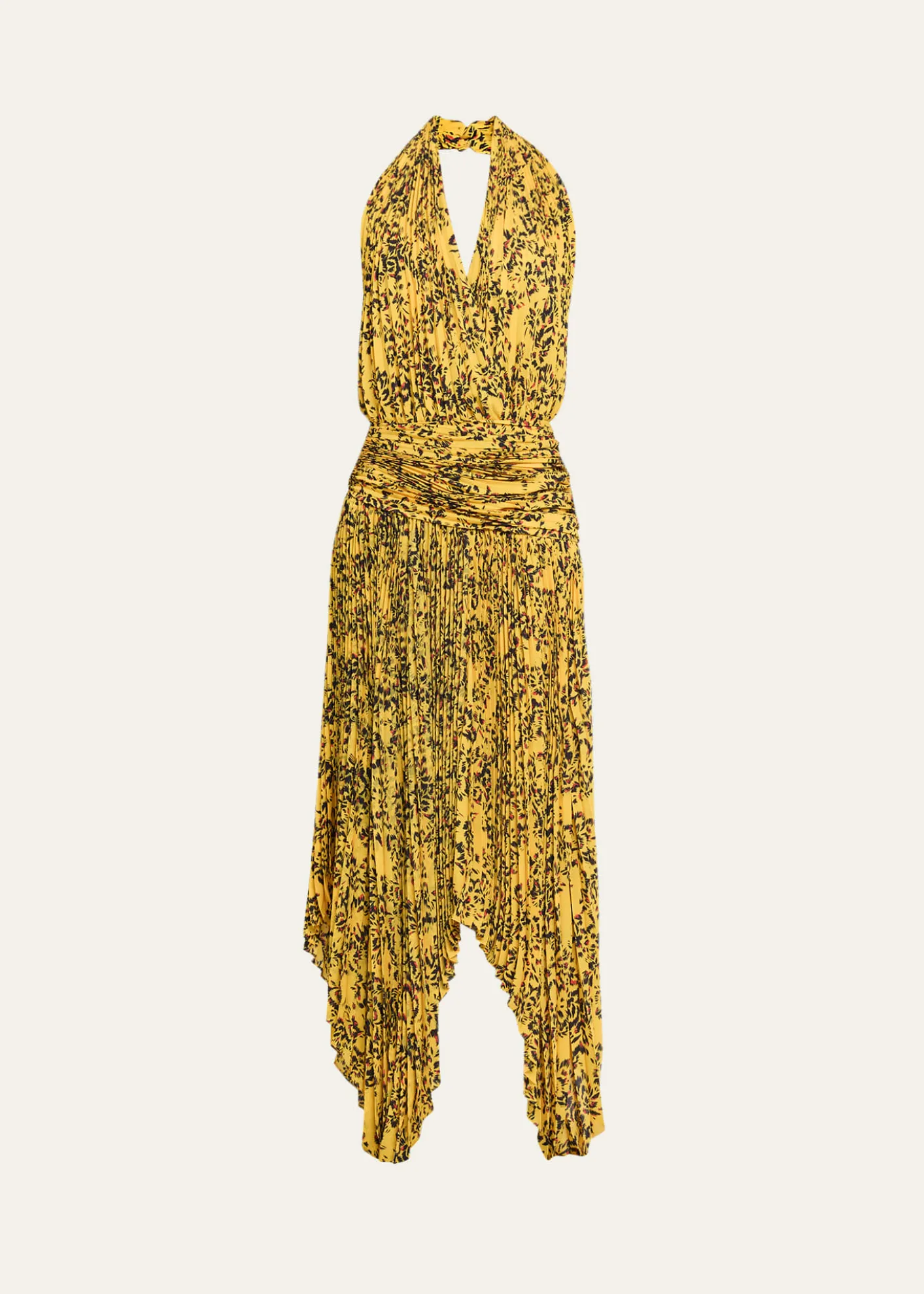 Proenza SchoulerPaulina Pleated Halter Handkerchief Maxi Dress