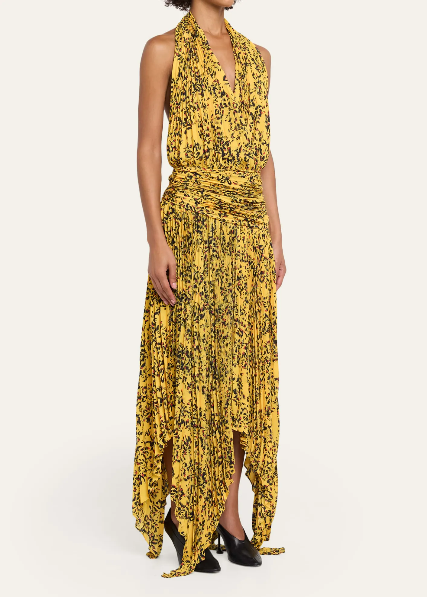 Proenza SchoulerPaulina Pleated Halter Handkerchief Maxi Dress