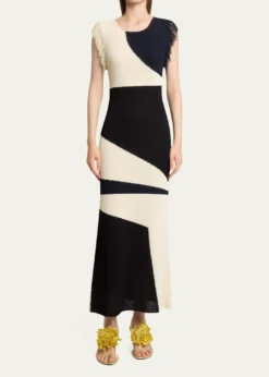 Proenza SchoulerSaskia Intarsia Knit Fringe Trim Dress