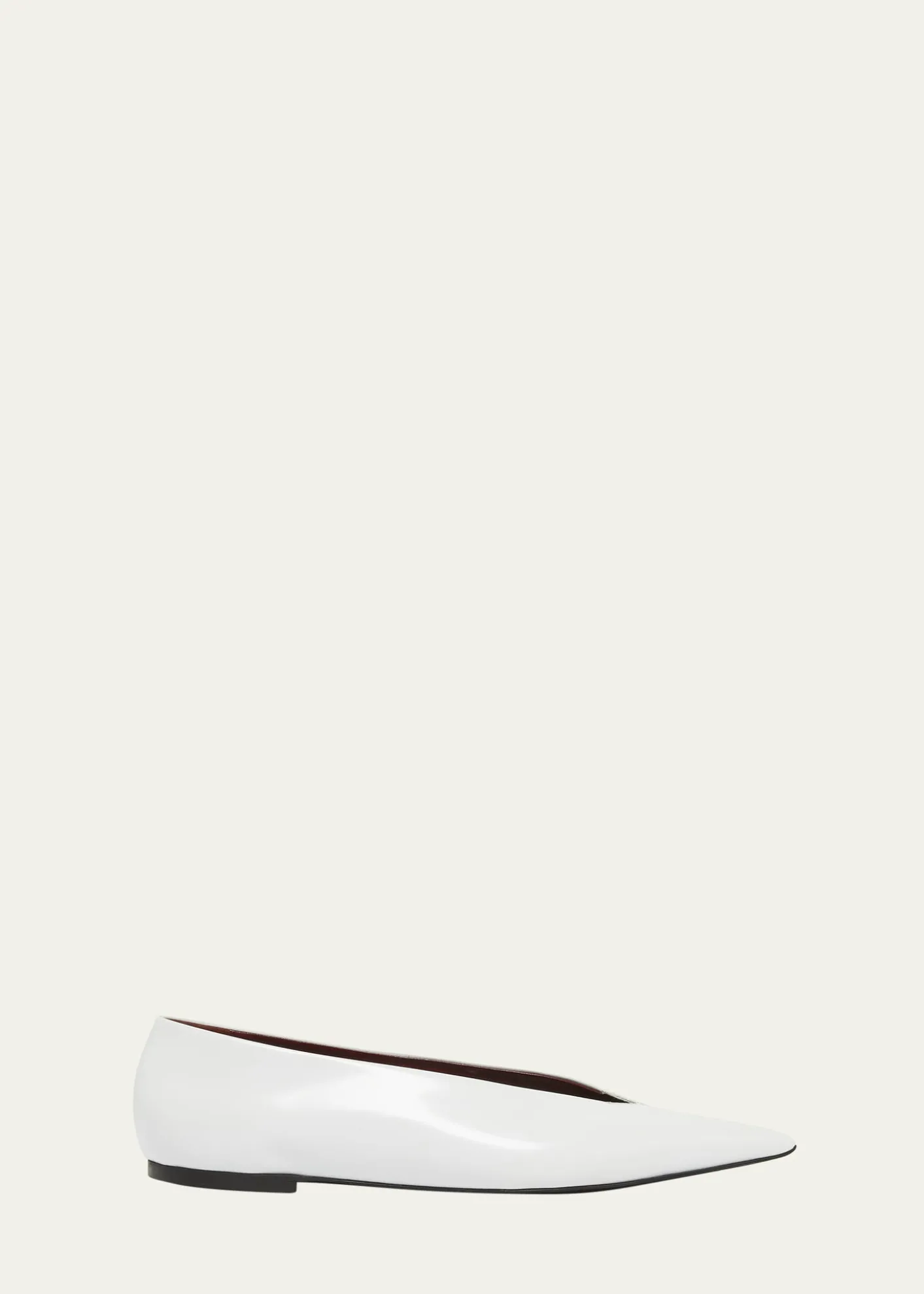 Proenza SchoulerSlash Polished Leather Ballerina Flats