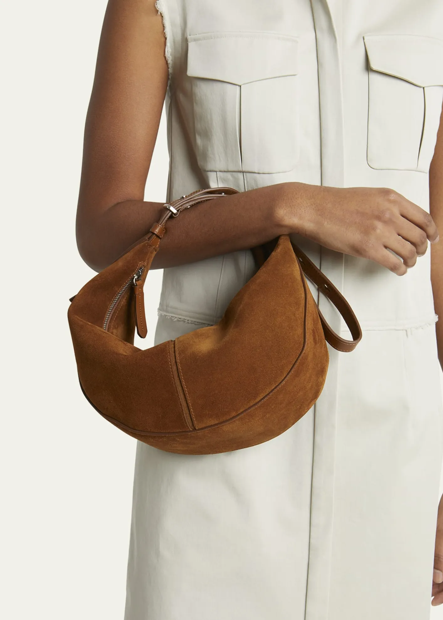 Proenza SchoulerSlide Zip Suede Shoulder Bag