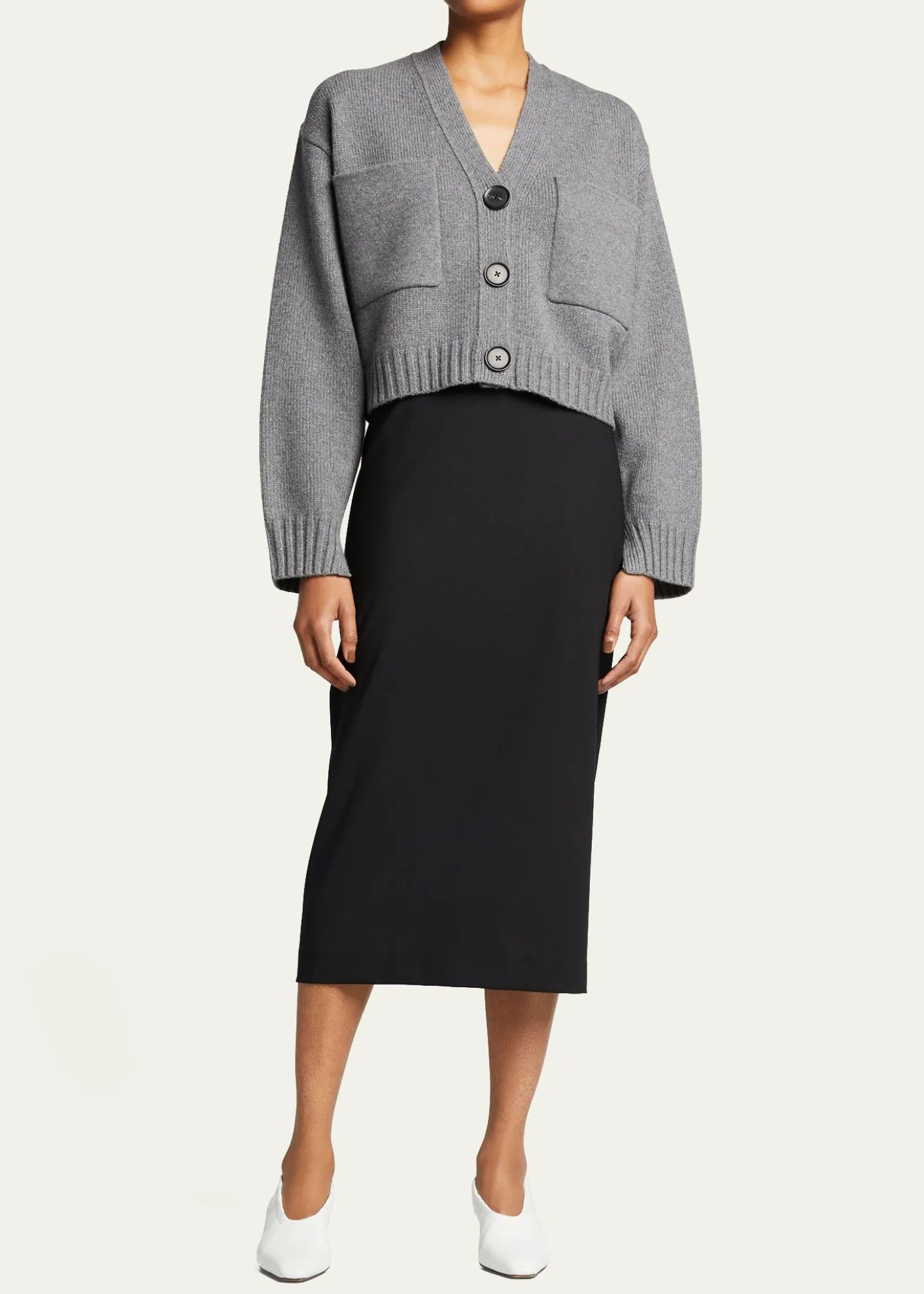 Proenza SchoulerSolid Cropped Cashmere Cardigan