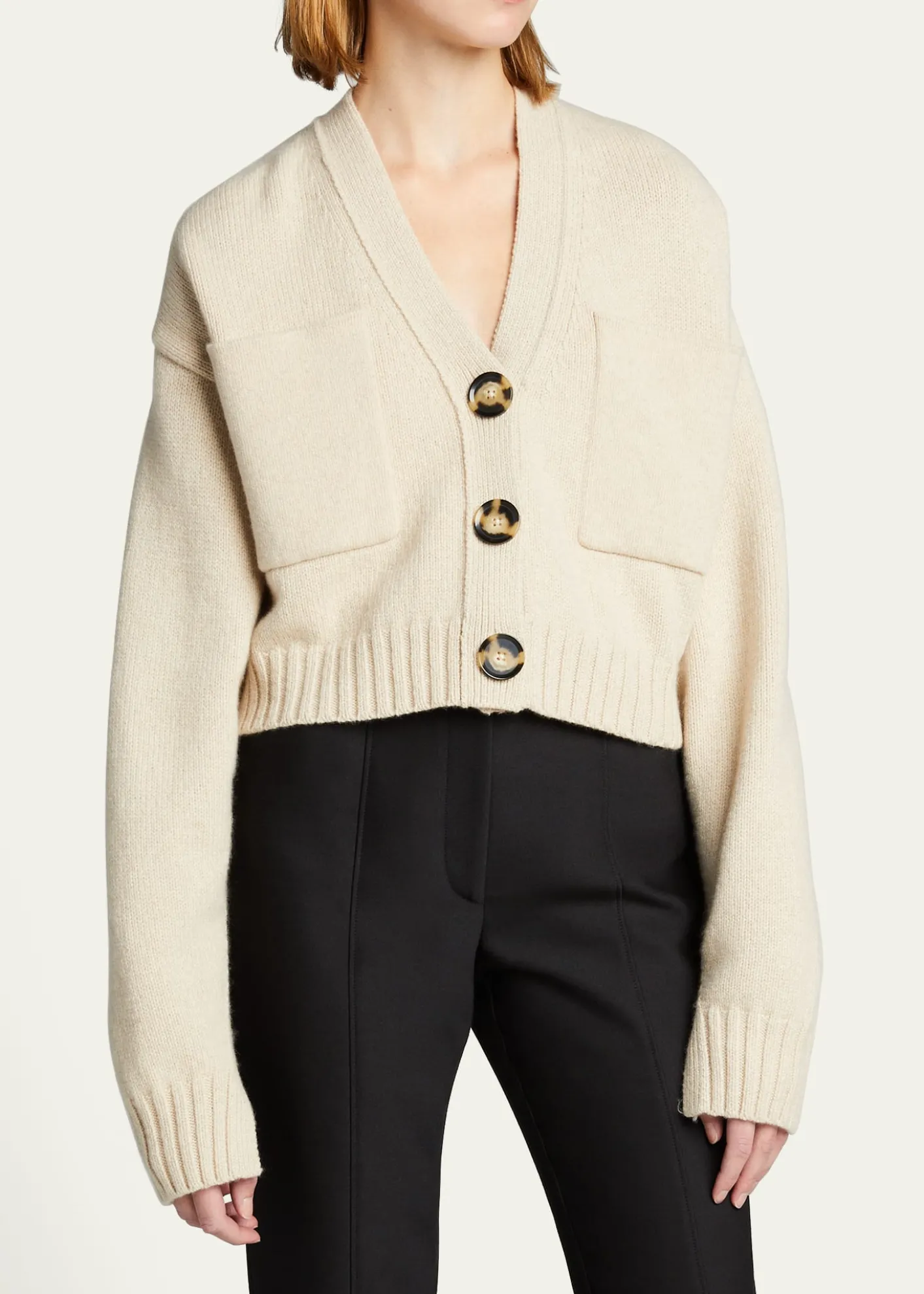 Proenza SchoulerSolid Cropped Cashmere Cardigan