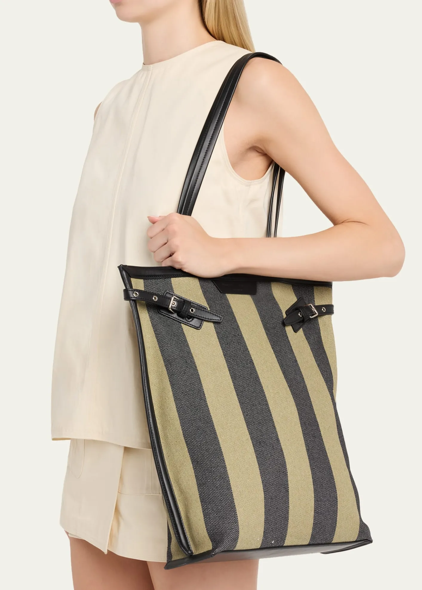 Proenza SchoulerStriped Canvas North-South Tote Bag