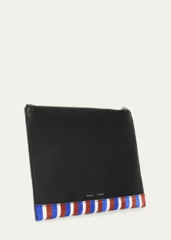 Proenza SchoulerStriped Suede and Leather Pouch Bag