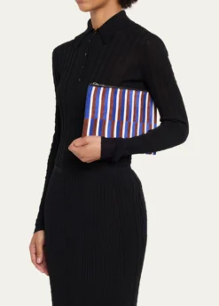 Proenza SchoulerStriped Suede and Leather Pouch Bag