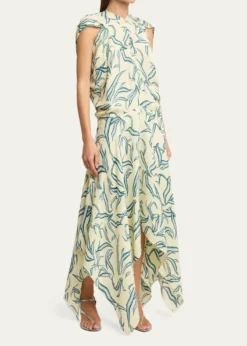 Proenza SchoulerSybella Printed Draped Maxi Dress