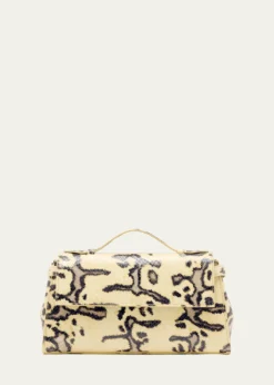 Proenza SchoulerTate Python-Print Leather Clutch Bag