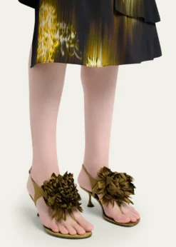 Proenza SchoulerTee Satin Flower Thong Sandals