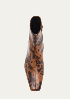 Proenza SchoulerTrap Snake-Embossed Leather Ankle Boots