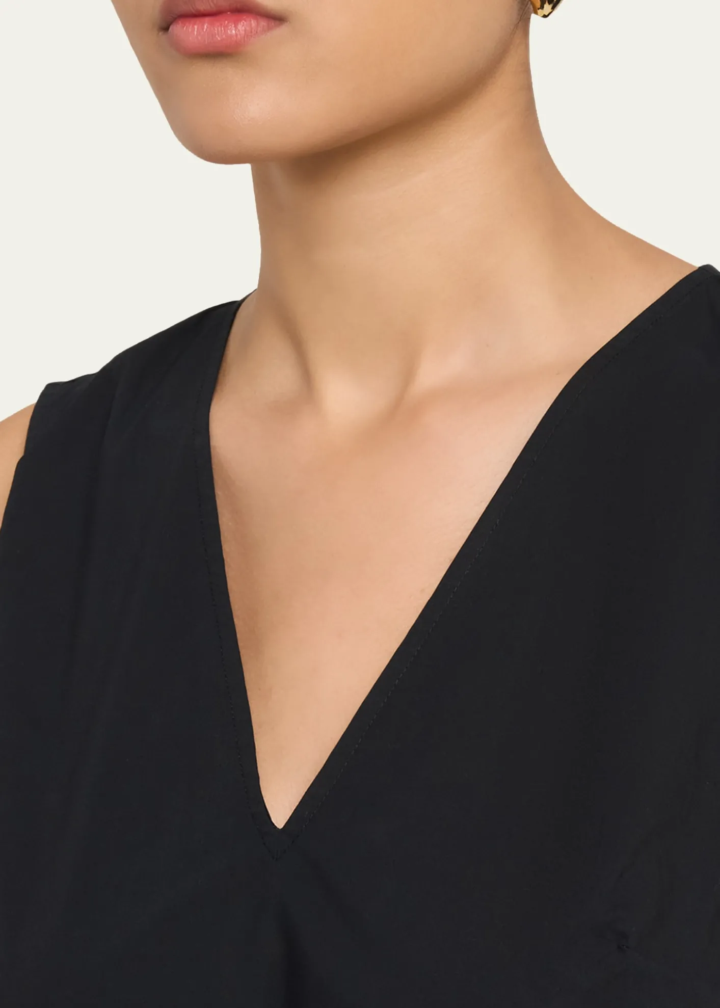 Proenza Schouler White LabelLoren Sleeveless Ruched Waist Cotton Midi Dress