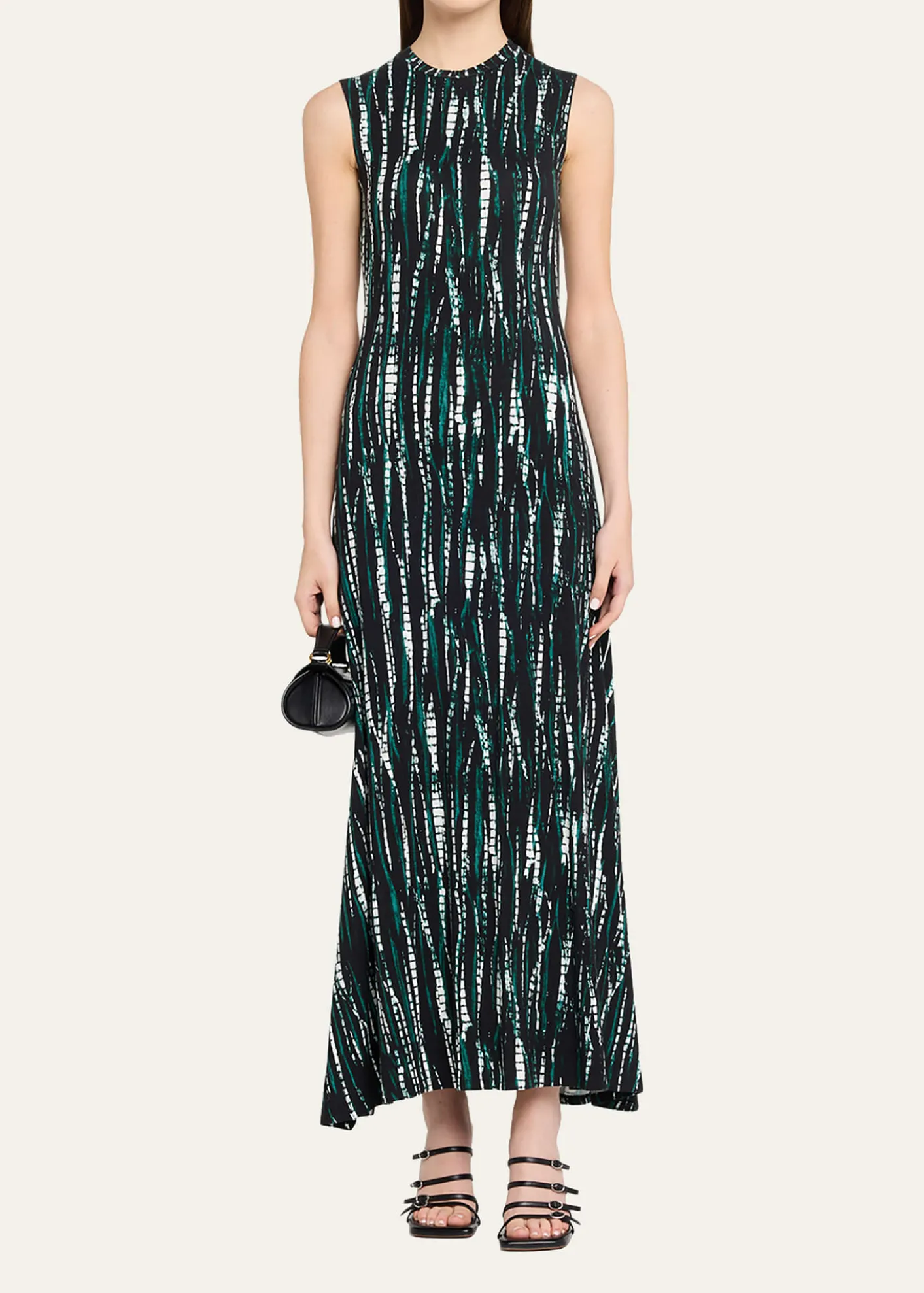 Proenza Schouler White LabelJordyn Sleeveless Abstract-Print Jersey Maxi Dress