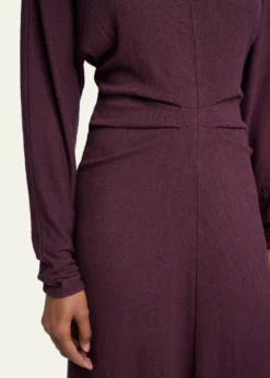 Proenza Schouler White LabelSoren Pleated Rib-Crepe Mock-Neck Dress