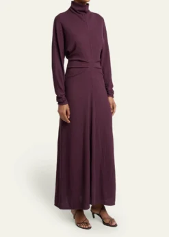 Proenza Schouler White LabelSoren Pleated Rib-Crepe Mock-Neck Dress