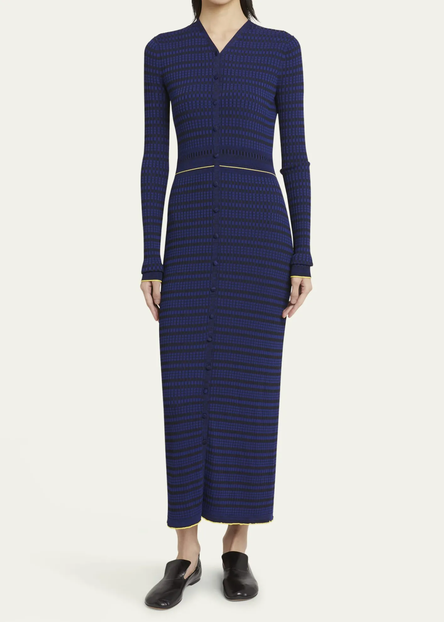 Proenza Schouler White LabelIvanna Long-Sleeve Micro Check Dress