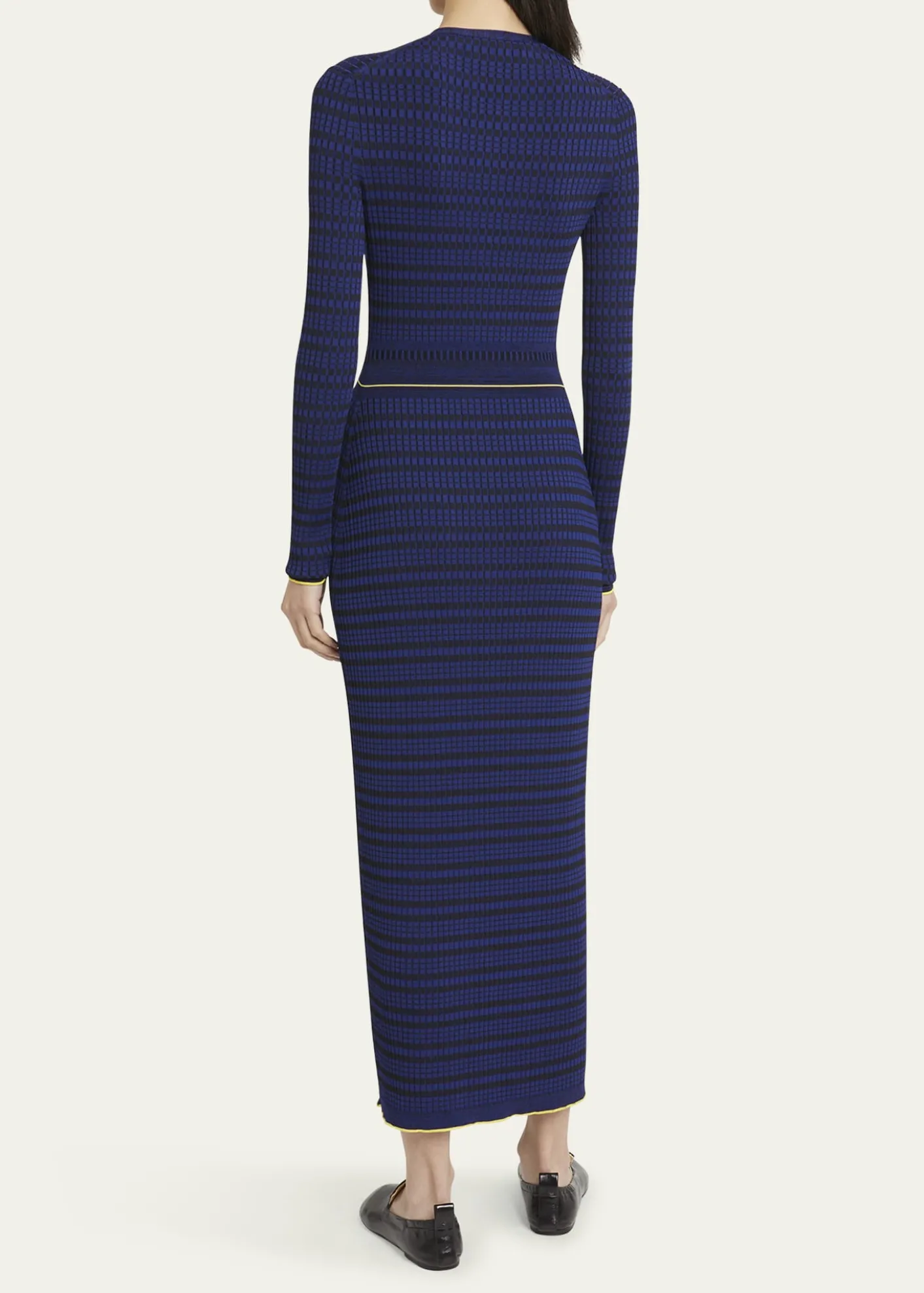 Proenza Schouler White LabelIvanna Long-Sleeve Micro Check Dress