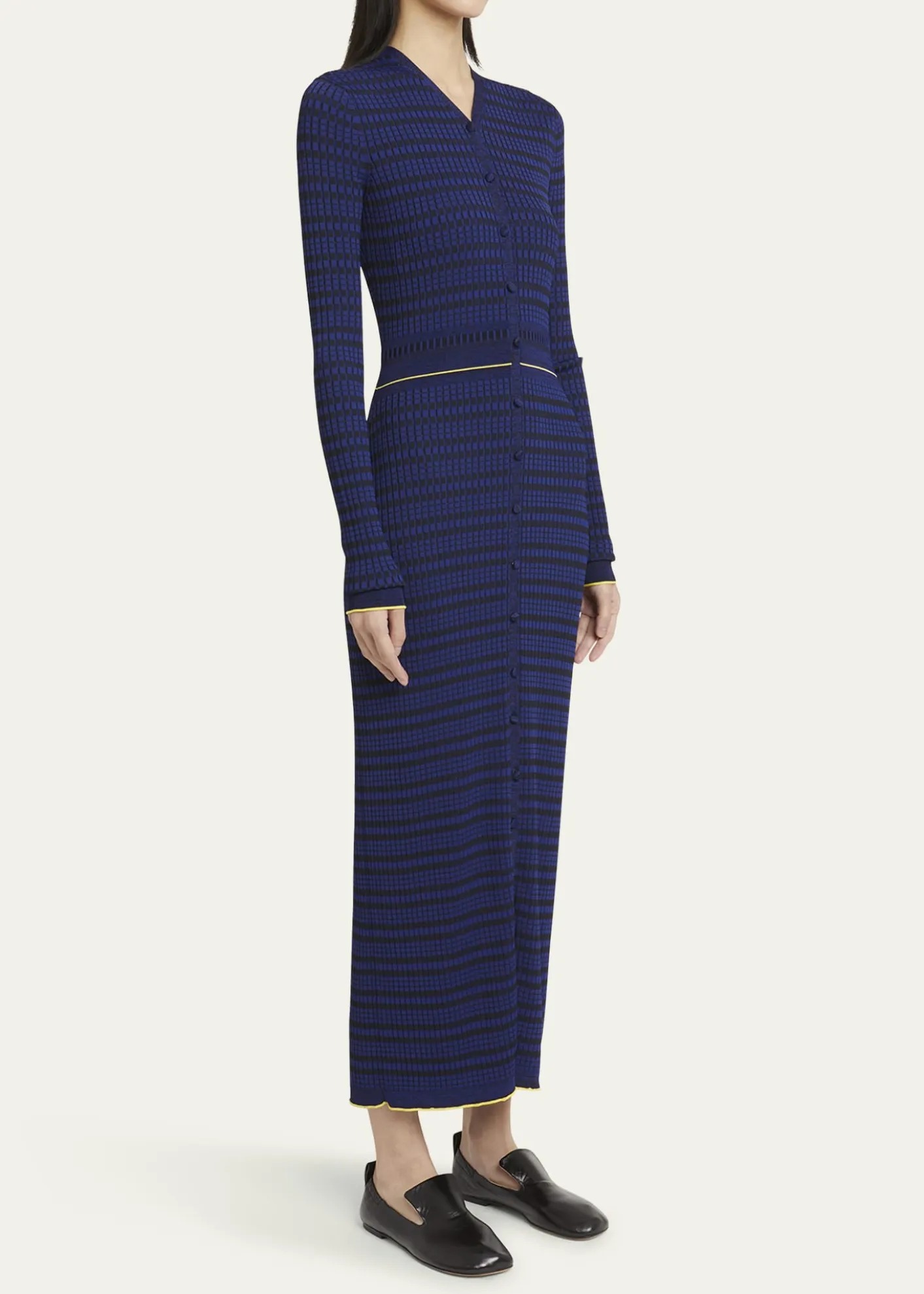Proenza Schouler White LabelIvanna Long-Sleeve Micro Check Dress