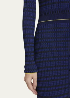 Proenza Schouler White LabelIvanna Long-Sleeve Micro Check Dress