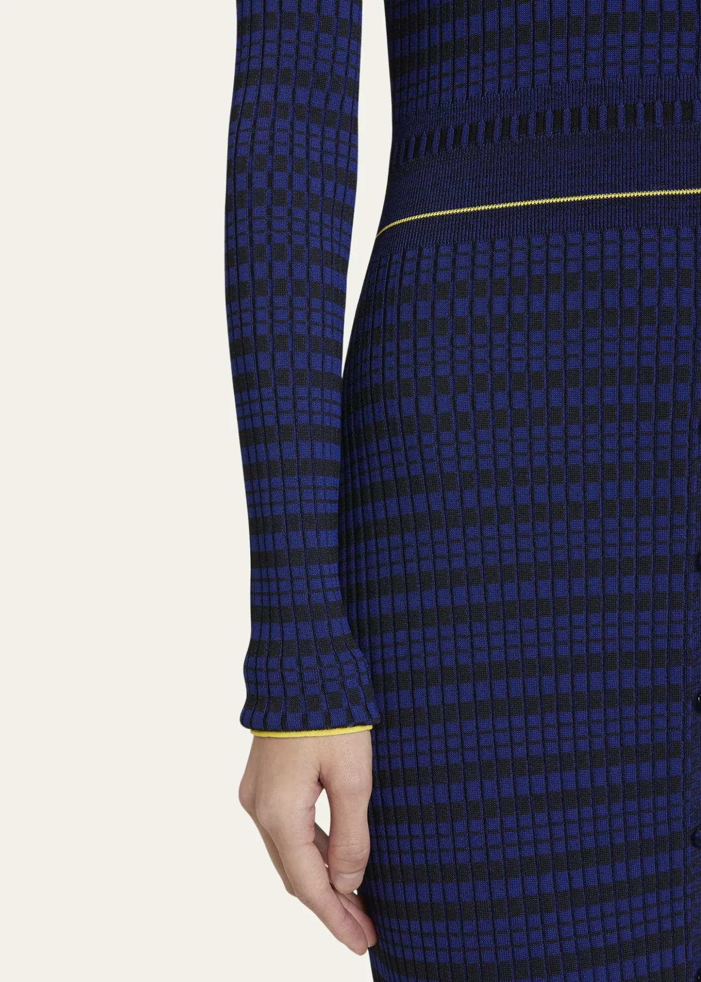 Proenza Schouler White LabelIvanna Long-Sleeve Micro Check Dress