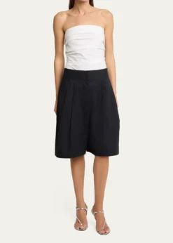 Proenza Schouler White LabelClio Pleated Shorts in Poplin