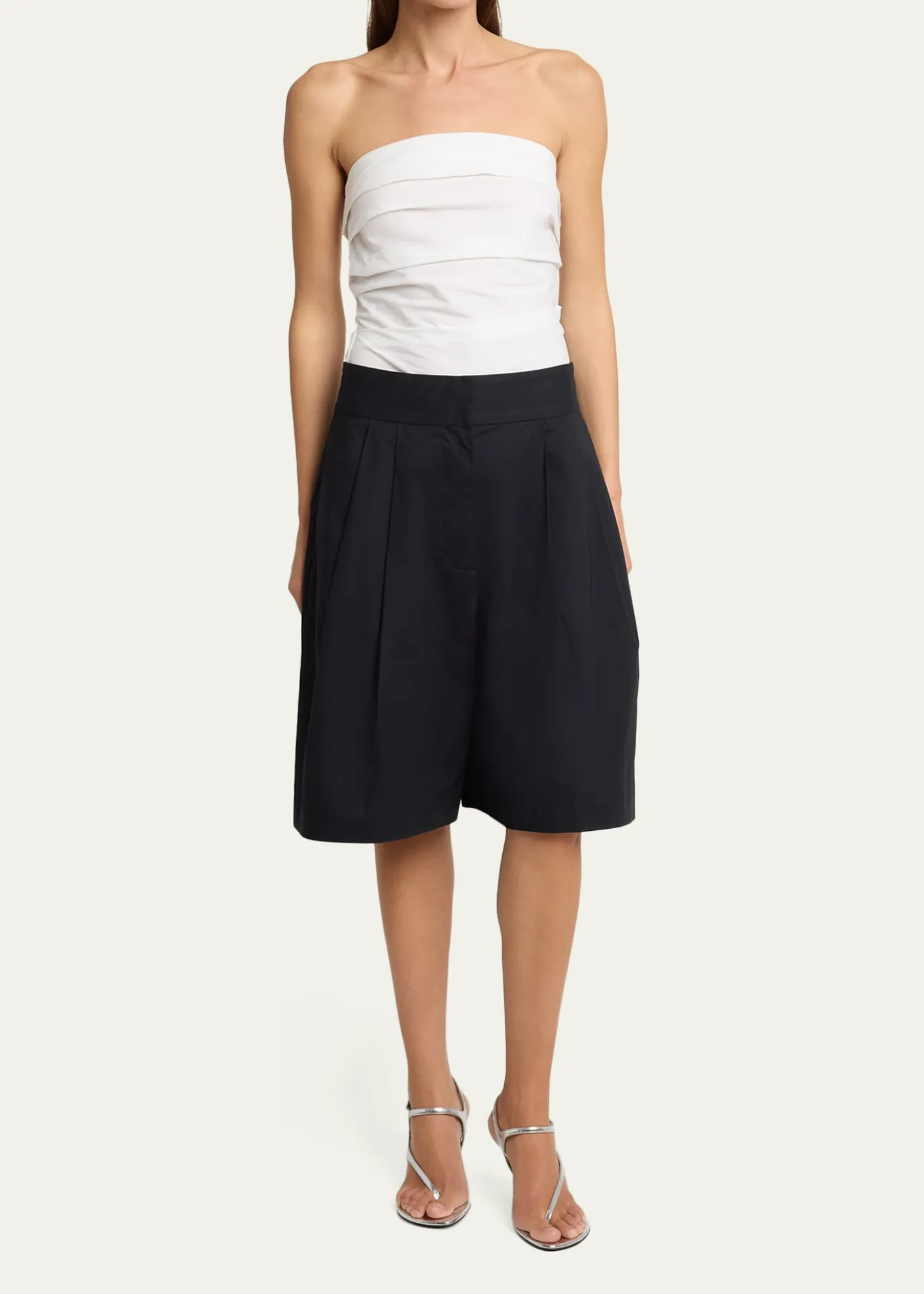 Proenza Schouler White LabelClio Pleated Shorts in Poplin