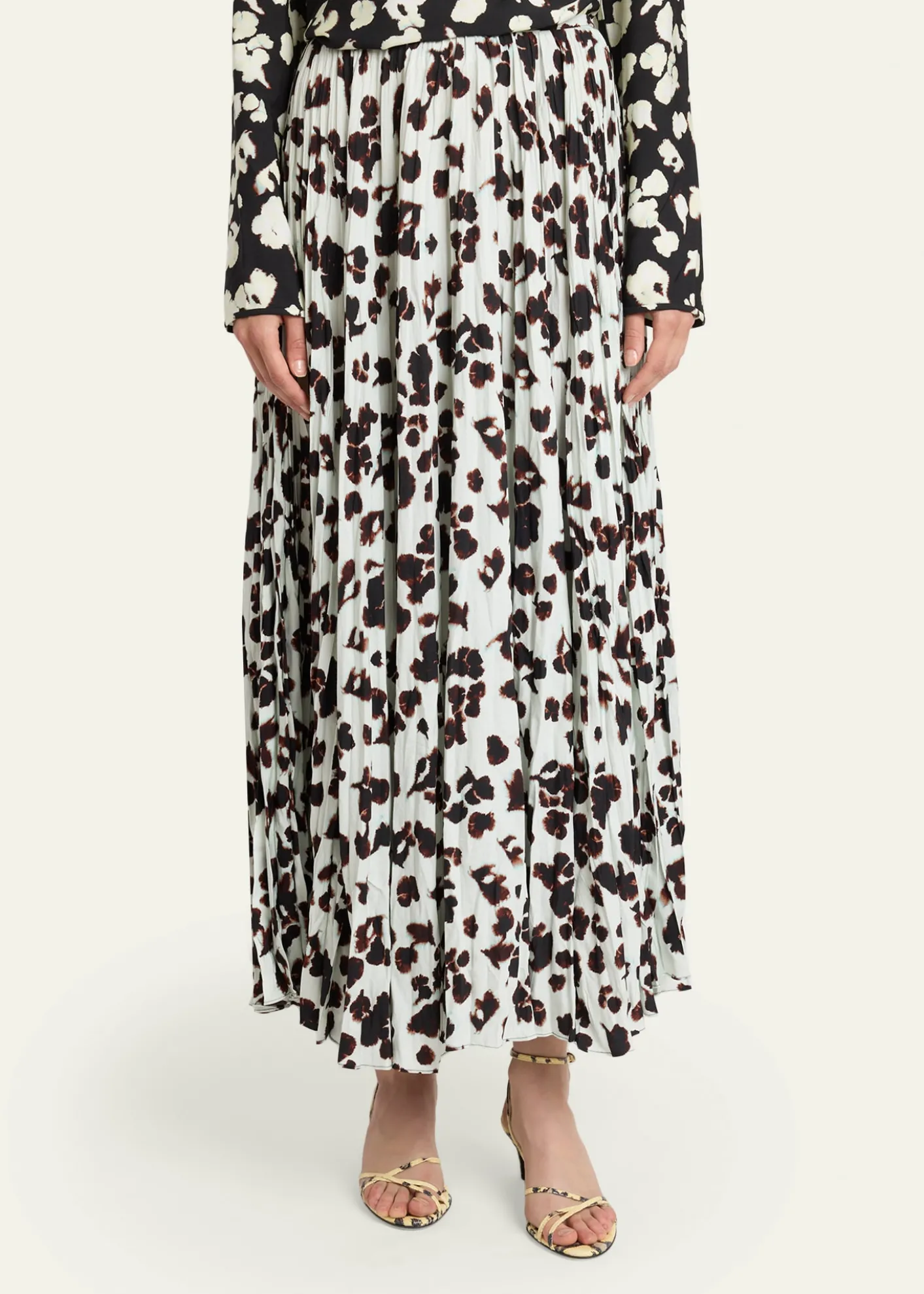 Proenza Schouler White LabelRuna Pleated Floral Skirt