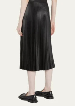Proenza Schouler White LabelPleated Vegan Leather Midi Skirt