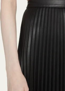 Proenza Schouler White LabelPleated Vegan Leather Midi Skirt