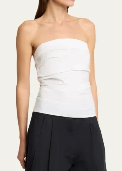 Proenza Schouler White LabelMaisy Strapless Ruched Top in Poplin